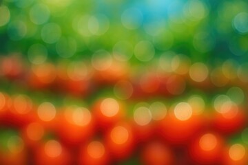 Fototapeta premium Blurred abstract backdrop featuring vibrant red produce