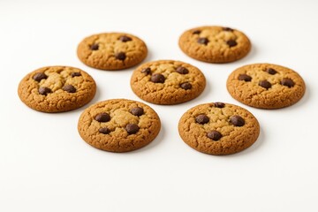 Cookies displayed on a white table surface