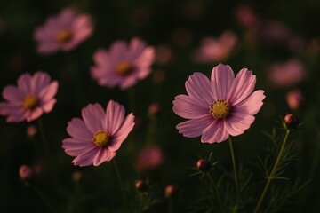 Obraz premium Flowers captured in dim natural light