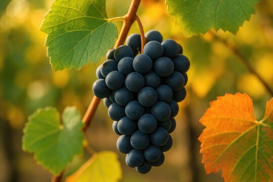 Close-up of small dark blue grapes or Vaccinium meridionale, also known as agraz