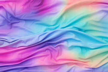 Obraz premium Smooth pastel rainbow colored fabric forming soft waves