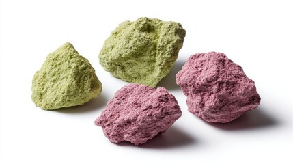 Powdered neon rocks conjure candy asteroid visions, invoking whimsical geology daydreams and curious celebration of Obscura Day wonders