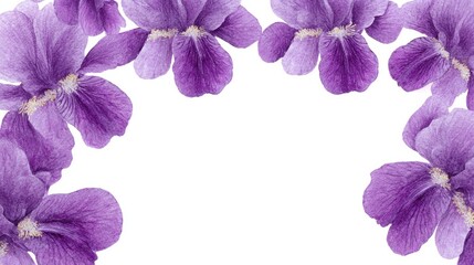 Purple meadow violets frame an ethereal blank space, evoking Beltane celebrations and whispers of cottagecore enchantment