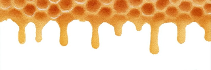 Golden honeycomb dripping sweetness, celebrating World Bee Day, sticky delight, nature's liquid gold, textured art backdrop