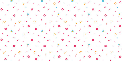 Playful floral pattern: Delightful floral pattern designed for cheerful and stylish backgrounds. Featuring artistic, geometric, and ornamental design with a vibrant palette.