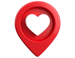 3d rendering of a red location pin featurin 