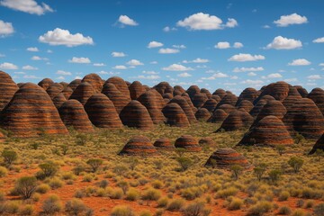 The distinctive landform that defines the Purnululu National Park in Western Australia's Kimberley area