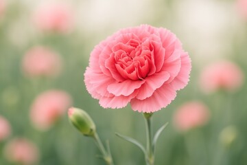 Fototapeta premium Beautiful Pink Carnation in Full Bloom