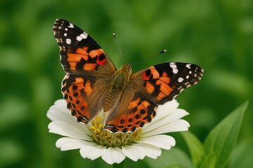 Vivid depiction of a stunning butterfly perched on a blossom
