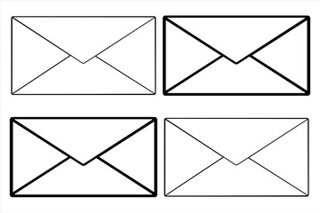 Email Envelope Icon with Notification Badge for Digital Communication , email icon set. Mail icon set. email icon vector.