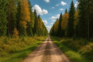 Naklejka premium Woodland Path Through the Soil