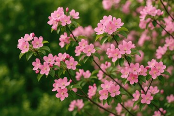 Fototapeta premium Blooming Trees and Floral Landscapes in Nature