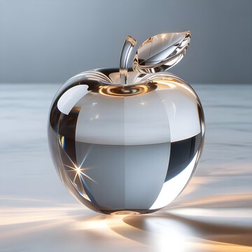 crystal apple on the table