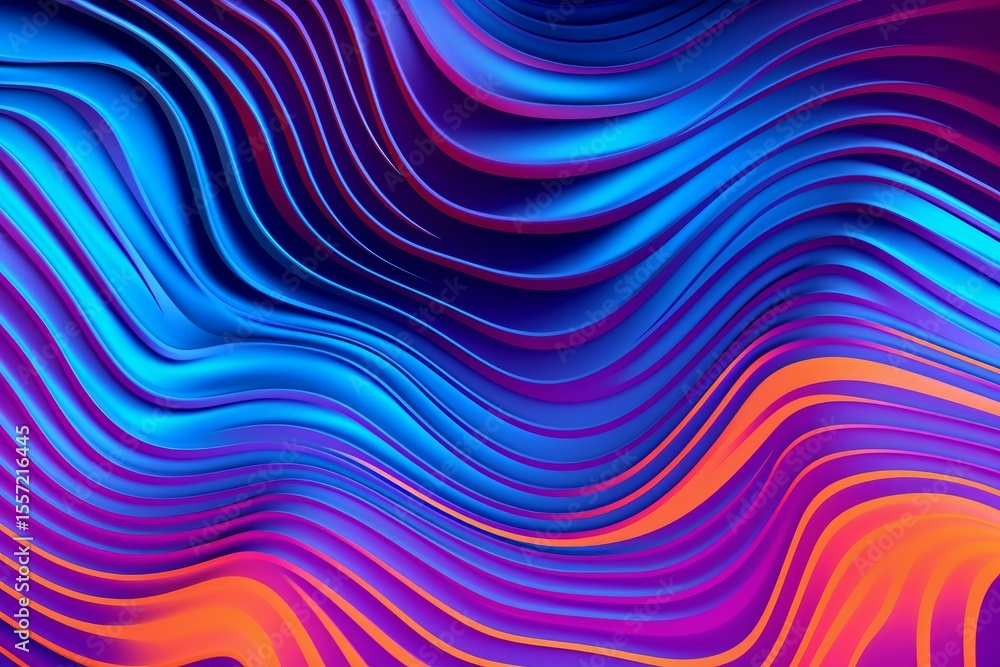 Aufkleber Vibrant and colorful abstract waves creating a visually appealing design