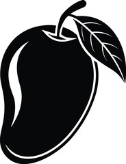 mango fruit icon, tropical mango clipart, vector fruit illustration