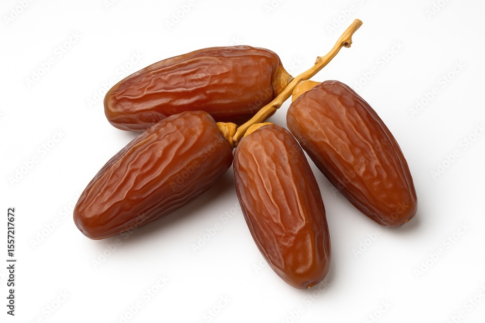 Poster sun-dried dates displayed on a plain white backdrop