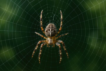 Eight-legged arachnid caught in its web