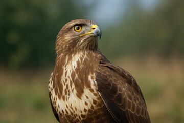 Obraz premium Frequent sightings of common buzzards soaring overhead