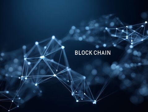 ブロックチェーンの仕組みを表現した未来的なデジタルネットワーク背景 - Powered by Adobe