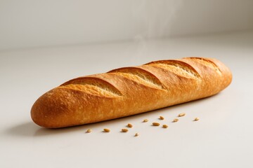 Freshly baked bread displayed on a countertop