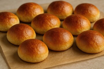 Warm and tasty freshly baked bread rolls straight from the oven