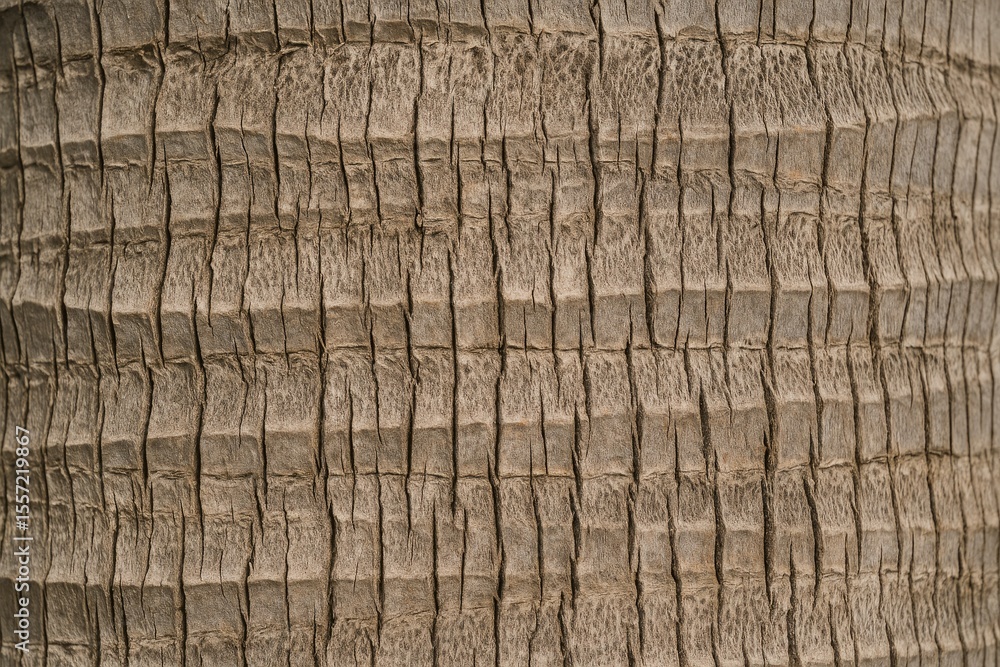 Poster background featuring the intricate pattern of a coconut tree's bark surface