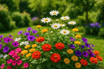 Fototapeta premium Vibrant floral arrangement for outdoor garden decor