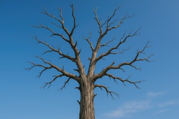 Fototapeta premium Withered tree against a clear blue sky