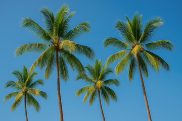 Stunning scenery of coconut palm trees