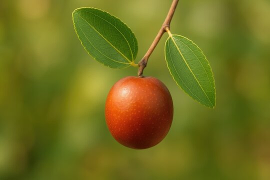 Detailed shot of bidara fruit showing its small size and reddish-brown hue