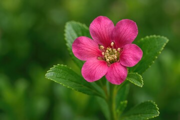 Fototapeta premium Close-up of a vibrant pink flower in full bloom