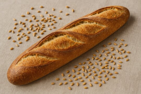 A traditional French bread loaf