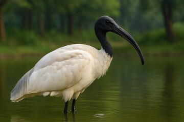 Obraz premium Black-headed ibis: also called the Oriental white ibis species