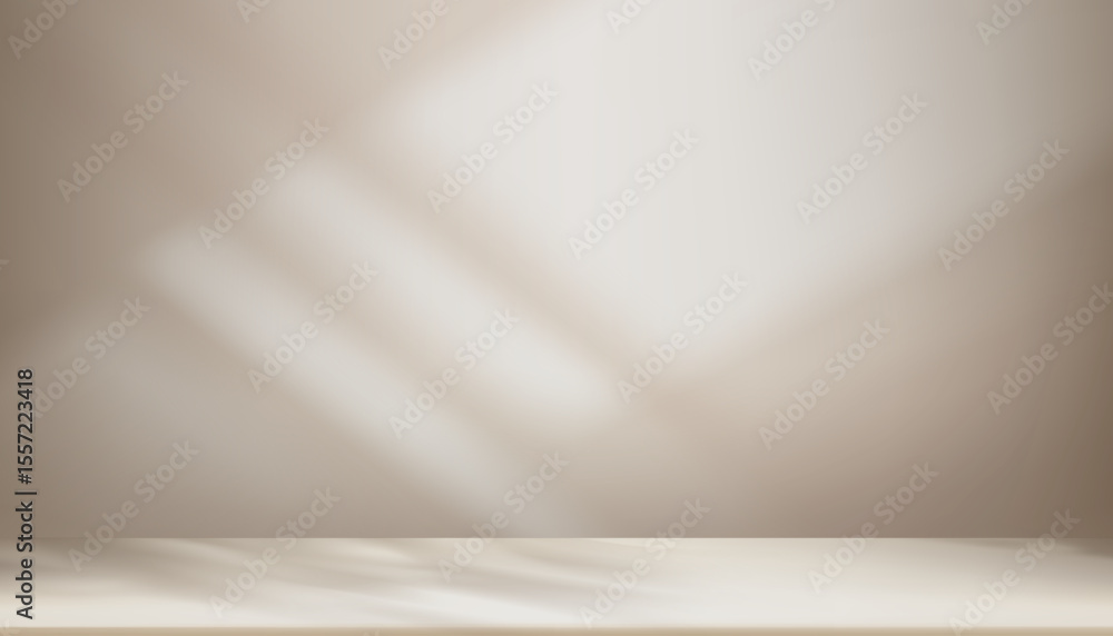 Aufkleber background design brown wall showroom studio with shadow on empty floor for product presentation.vec