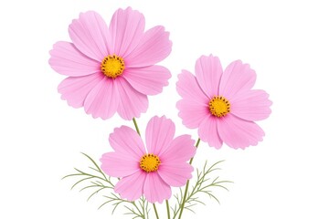 Stunning pink blossoms against a plain white backdrop