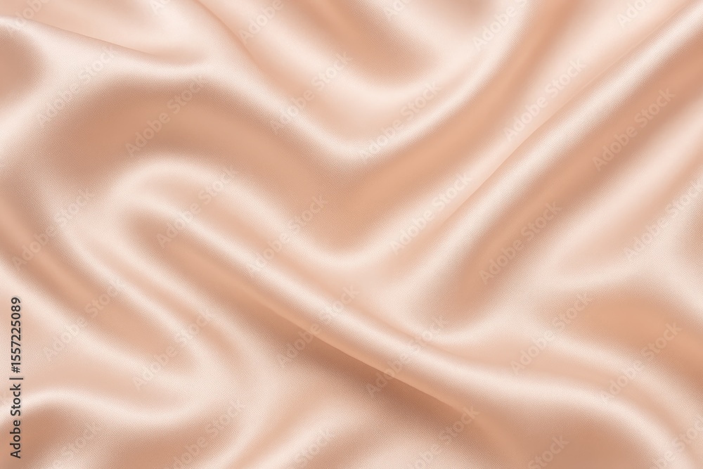 Poster elegant satin fabric featuring a soft pink and peach palette with a glossy finish, creating a luxuri