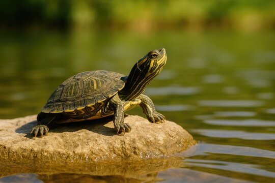 A tiny and sluggish turtle