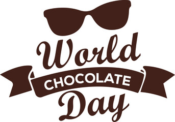 Chocolate Day Celebration with sunglass and Ribbon