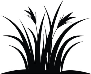 grass silhouette,  lawn blade vector, nature foliage collection