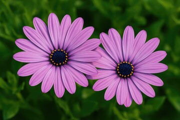 Obraz premium A detailed shot of a pair of violet blossoms