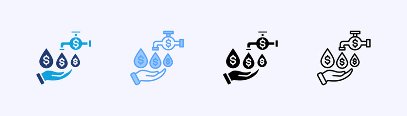 Liquidity Icon Set Multiple Style Collection