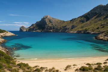 Fototapeta premium Scenic overlook of Cala Figuera harbor near Cap Formentor on a Mediterranean island