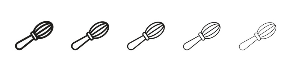 Whisk iconBlack linear bold and thin strokes set