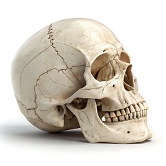 High-Detail 3D Render of a Human Skull Anatomy Study