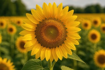Fototapeta premium Stunning Sunflower Field Scene