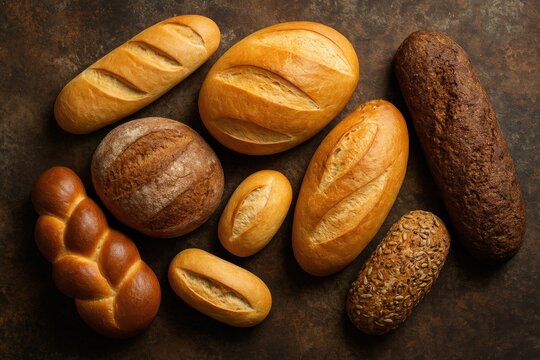 Fresh bread selection displayed on a rustic surface amid food scarcity concerns