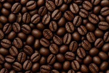 Obraz premium Background featuring a close-up of roasted coffee beans