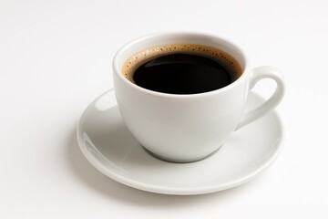 Fototapeta premium A plain white mug displayed against a white background