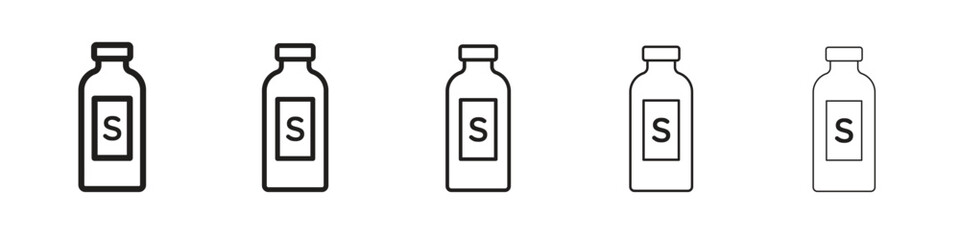 Solvent iconBlack linear bold and thin strokes set