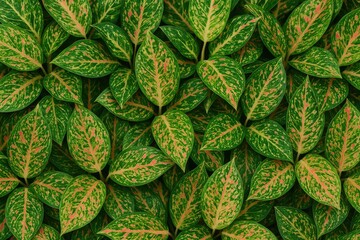 Obraz premium Different varieties of ornamental Aglaonema plants